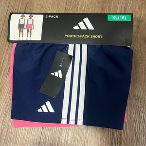 Adidas Girls 2 Pack Shorts - Size XL (16)
